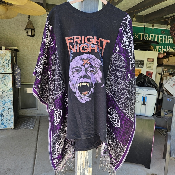 Fright Night Graphic T-Shirt with Purple Poncho - Picture 1 of 2